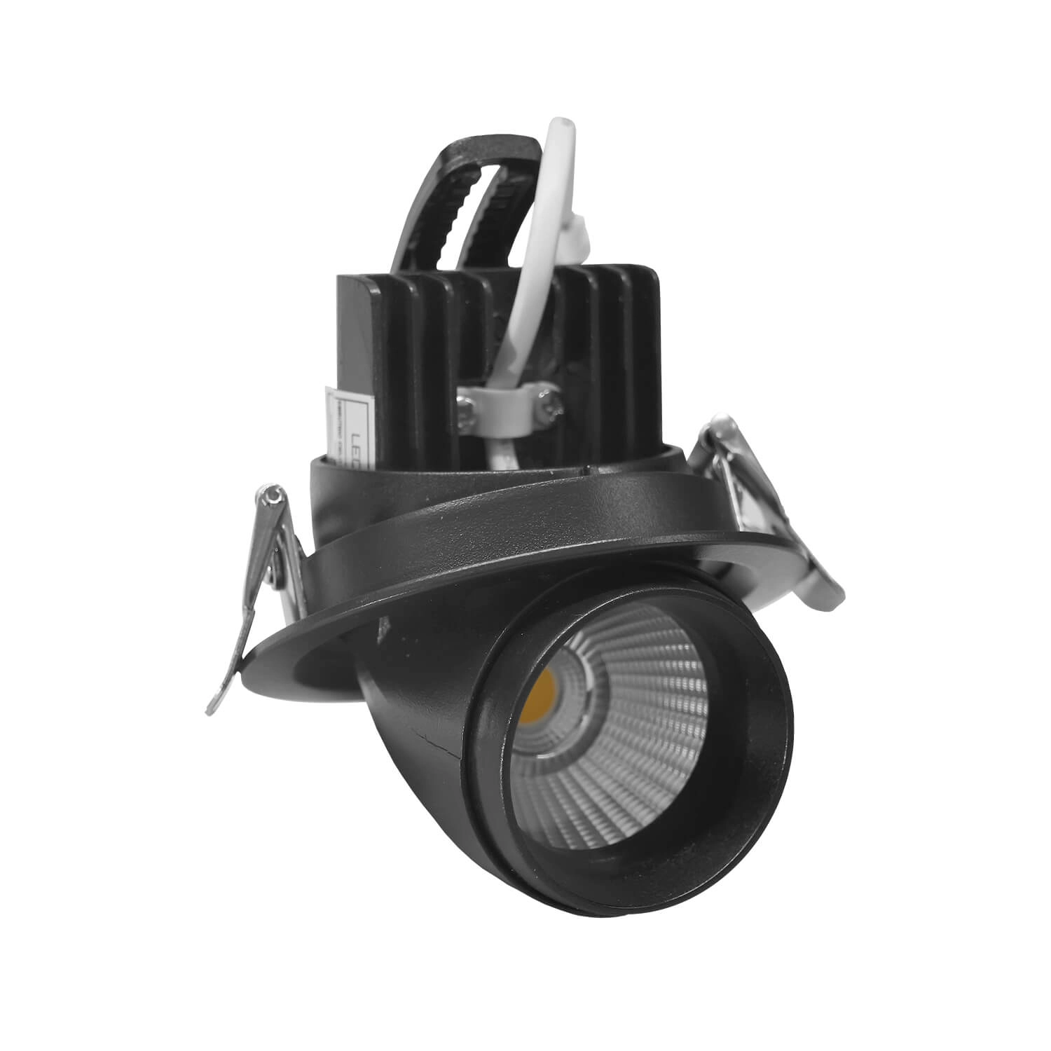 EMBUTIDO CIELO LED STUDIO CODO DIRIGIBLE REDONDO 12W LUZ CÁLIDA (3000K) NEGRO