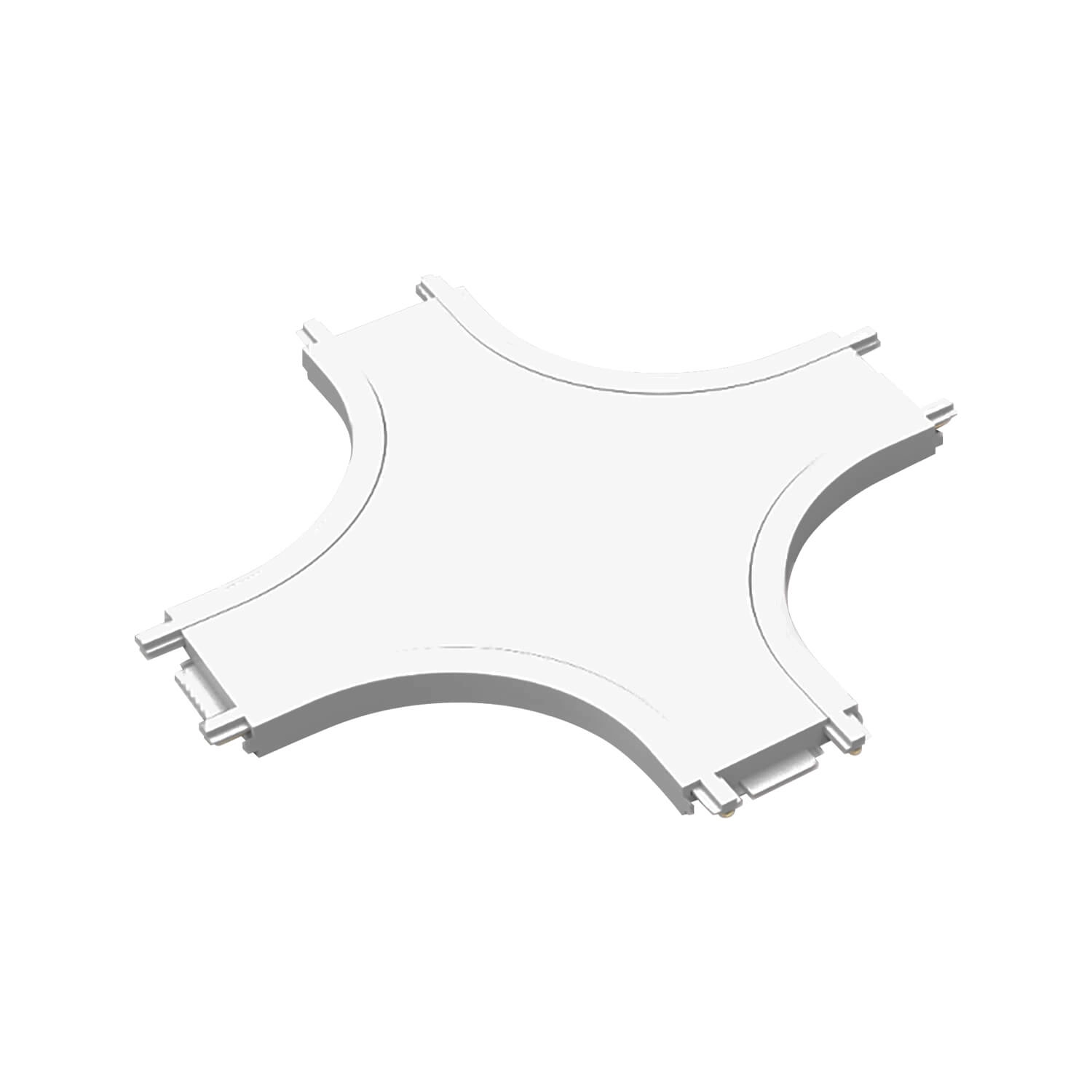 CONECTOR TIPO X CURVO LED STUDIO PARA RIEL MAGNÉTICO SLIM BLANCO