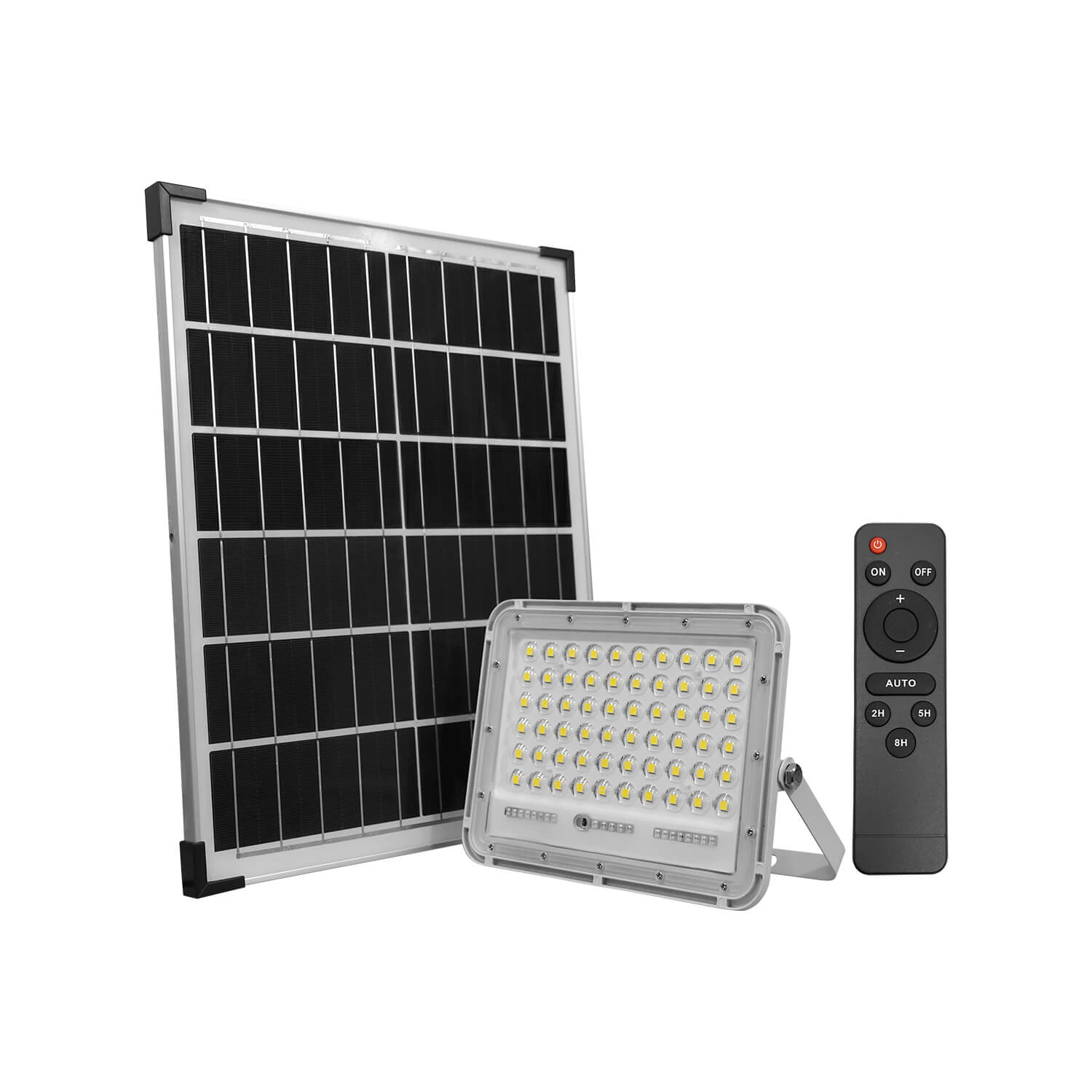 PROYECTOR SOLAR CON CONTROL REMOTO 2000LM 200W LUZ NEUTRA (4000K) IP65 BLANCO