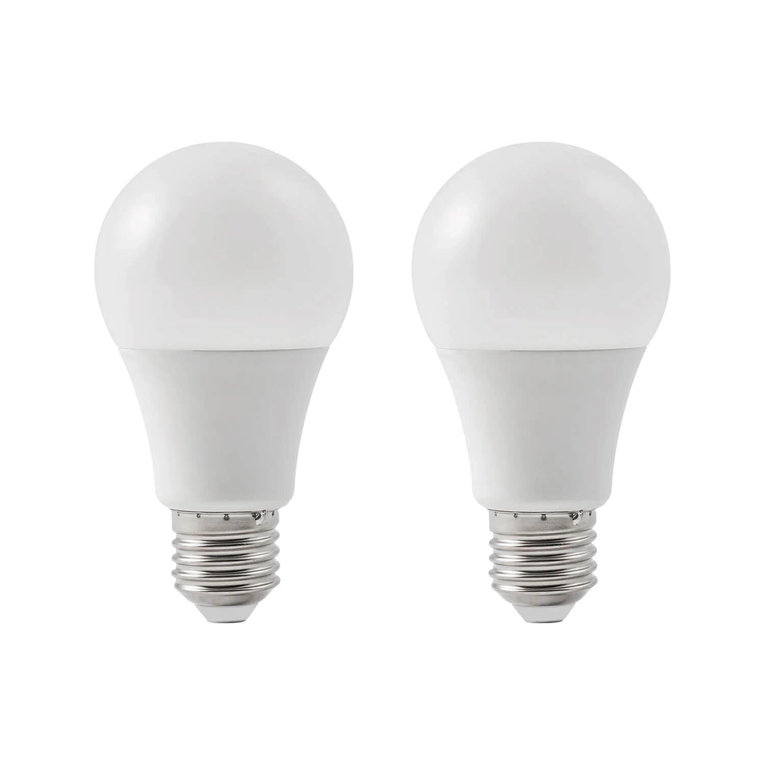 KIT DE 2 AMPOLLETAS A60 LED STUDIO 5W LUZ CÁLIDA (3000K) BLANCA