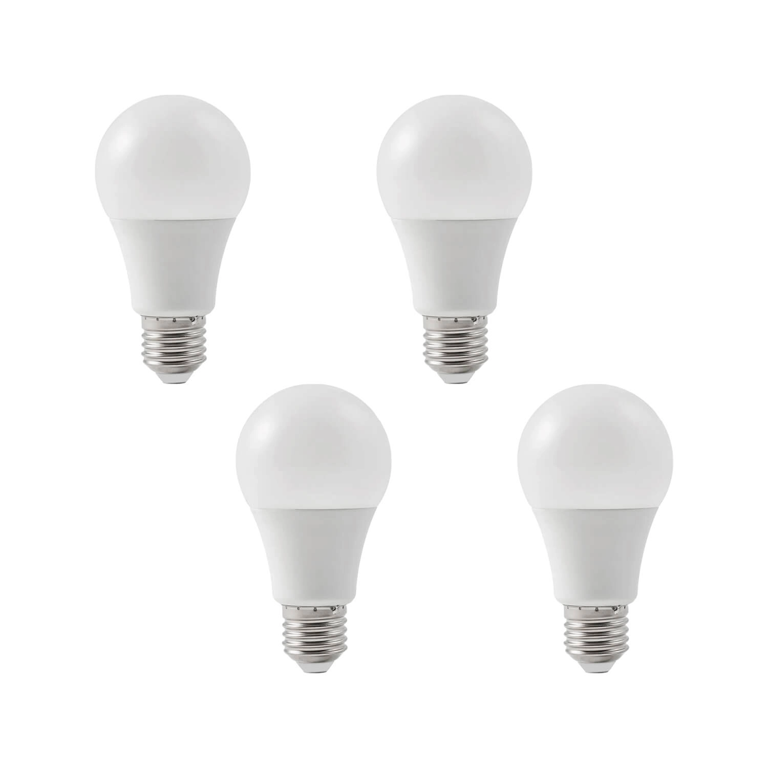 KIT DE 4 AMPOLLETAS A60 LED STUDIO 7W LUZ CÁLIDA (3000K) BLANCA