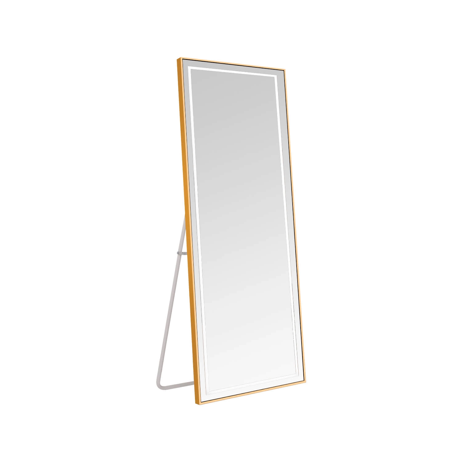 ESPEJO LED STUDIO RECTANGULAR VERTICAL CON ILUMINACIÓN FRONTAL TOUCH 25W CCT 1750LM 60X170CM DORADO