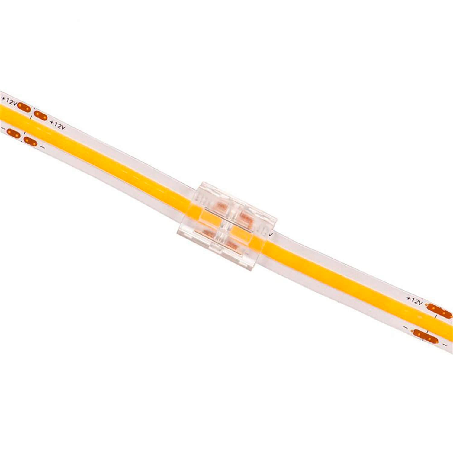CONECTOR RECTO 8MM LED STUDIO TIPO CLIP PARA CINTA CONTINUA TRANSPARENTE