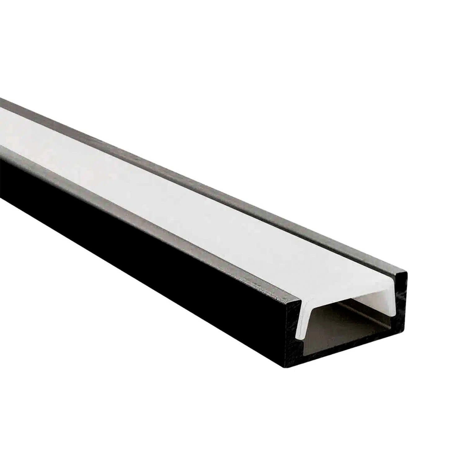 PERFIL PARA CINTA LED STUDIO SOBREPUESTO PLANO 2 METROS H15 5x200 CM NEGRO