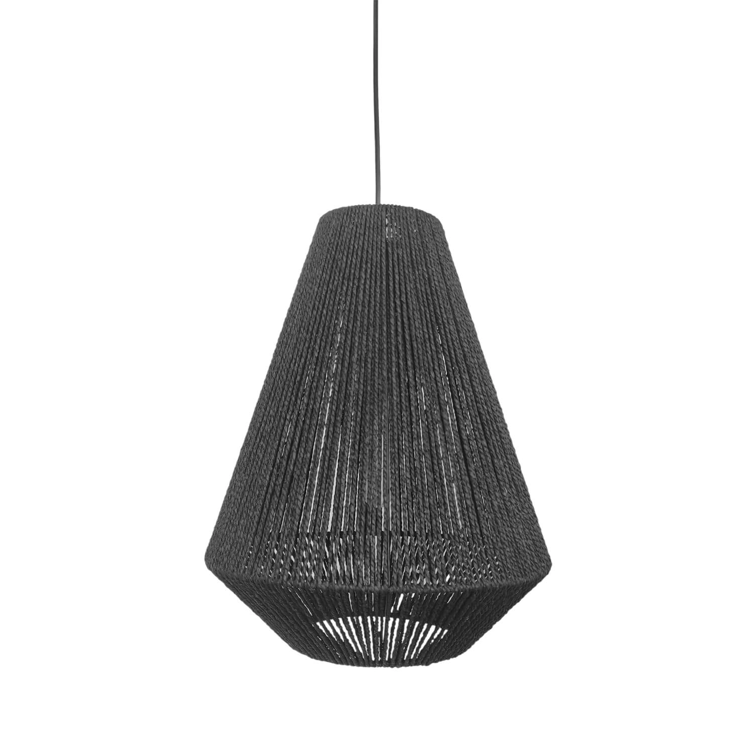 LÁMPARA COLGANTE LED STUDIO VIETNAM CUERDA PAPEL 10.5W LUZ CÁLIDA (3000K) NEGRO