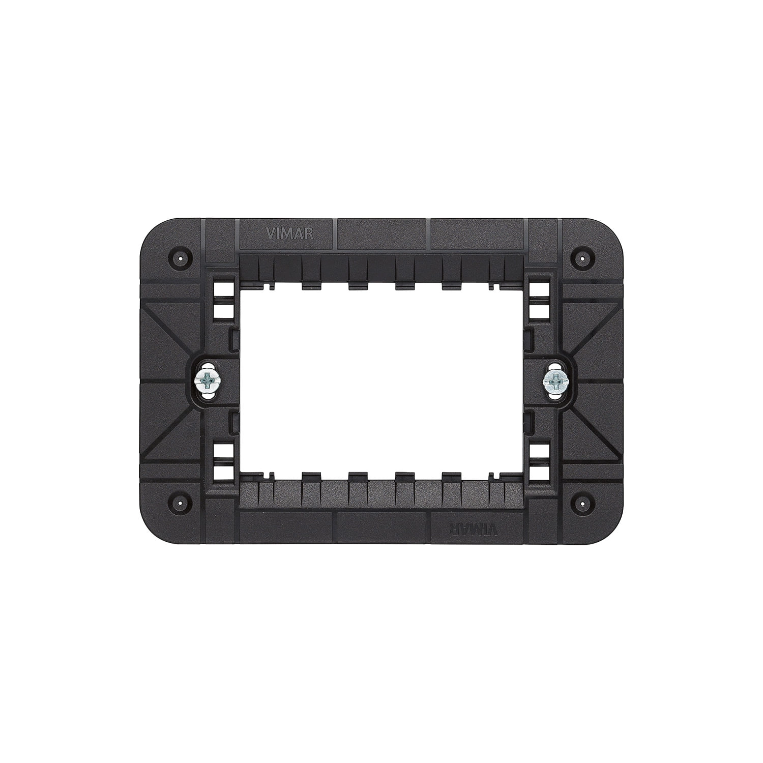 SOPORTE VIMAR LINEA CON TORNILLOS 3 MÓDULOS NEGRO (30613)