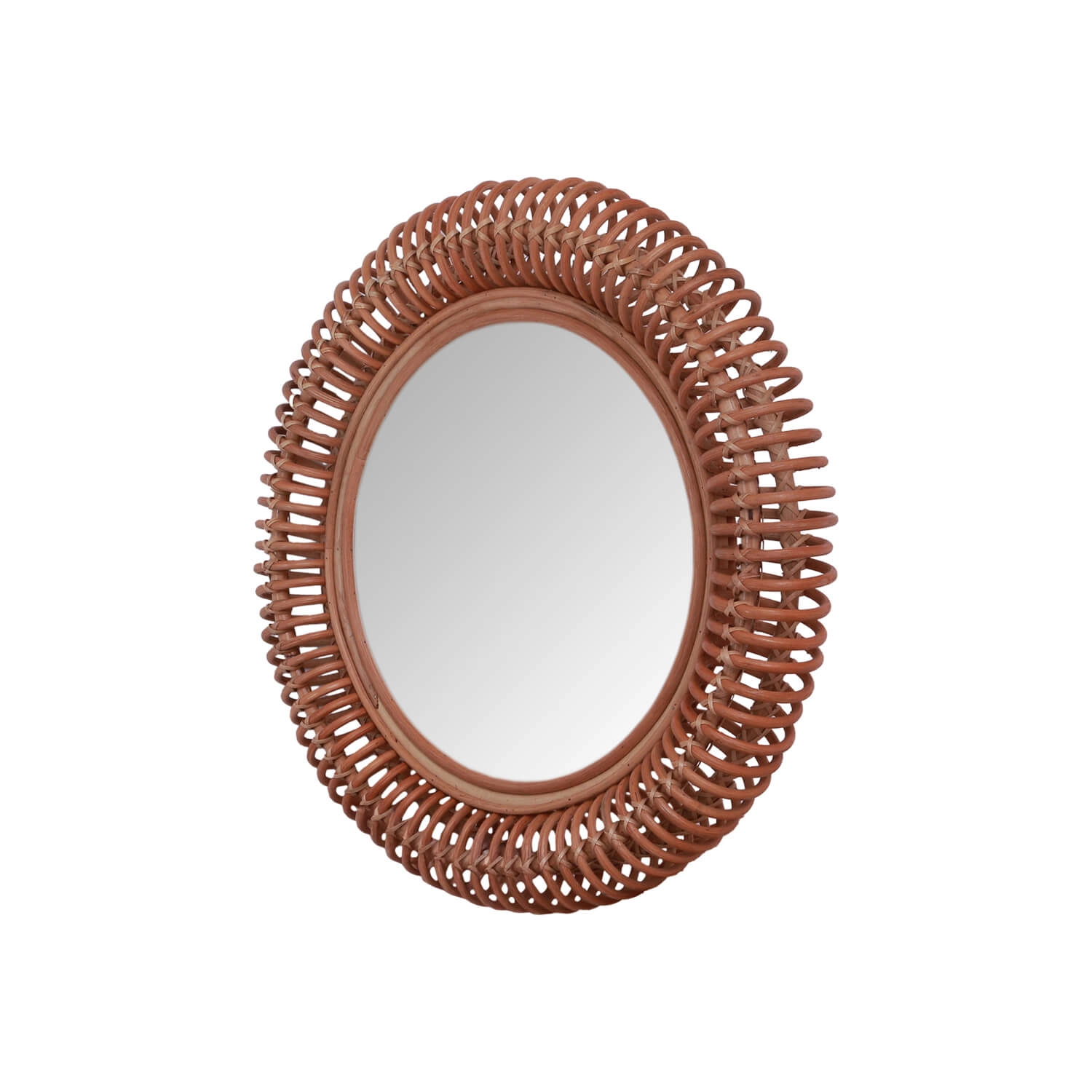 ESPEJO LED STUDIO RATTAN VIETCOO VIETNAM REDONDA CAFÉ CLARO