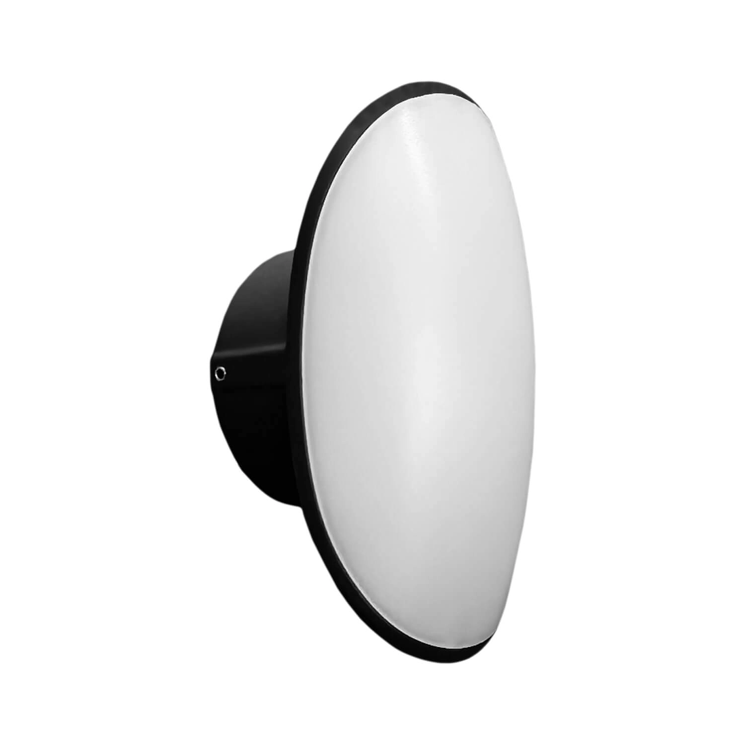 APLIQUÉ MURO LED STUDIO DIFUSOR OVALADO 8W LUZ CÁLIDA (3000K) IP44 NEGRO