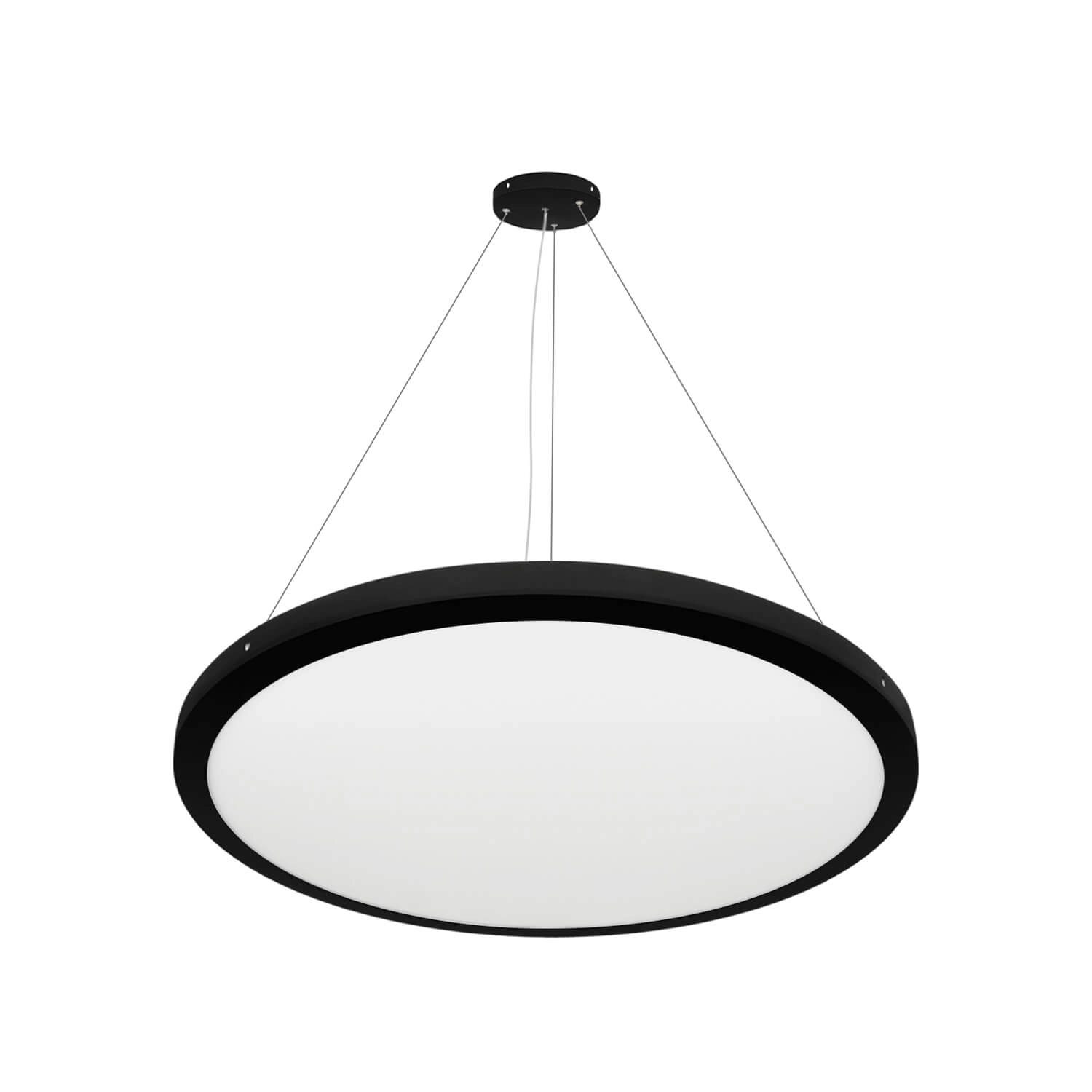 PLAFÓN COLGANTE LED STUDIO REDONDO 80W LUZ CÁLIDA (3000K) A FRÍA (6500K) NEGRO IP42 Ø79X2.7CM NEGRO