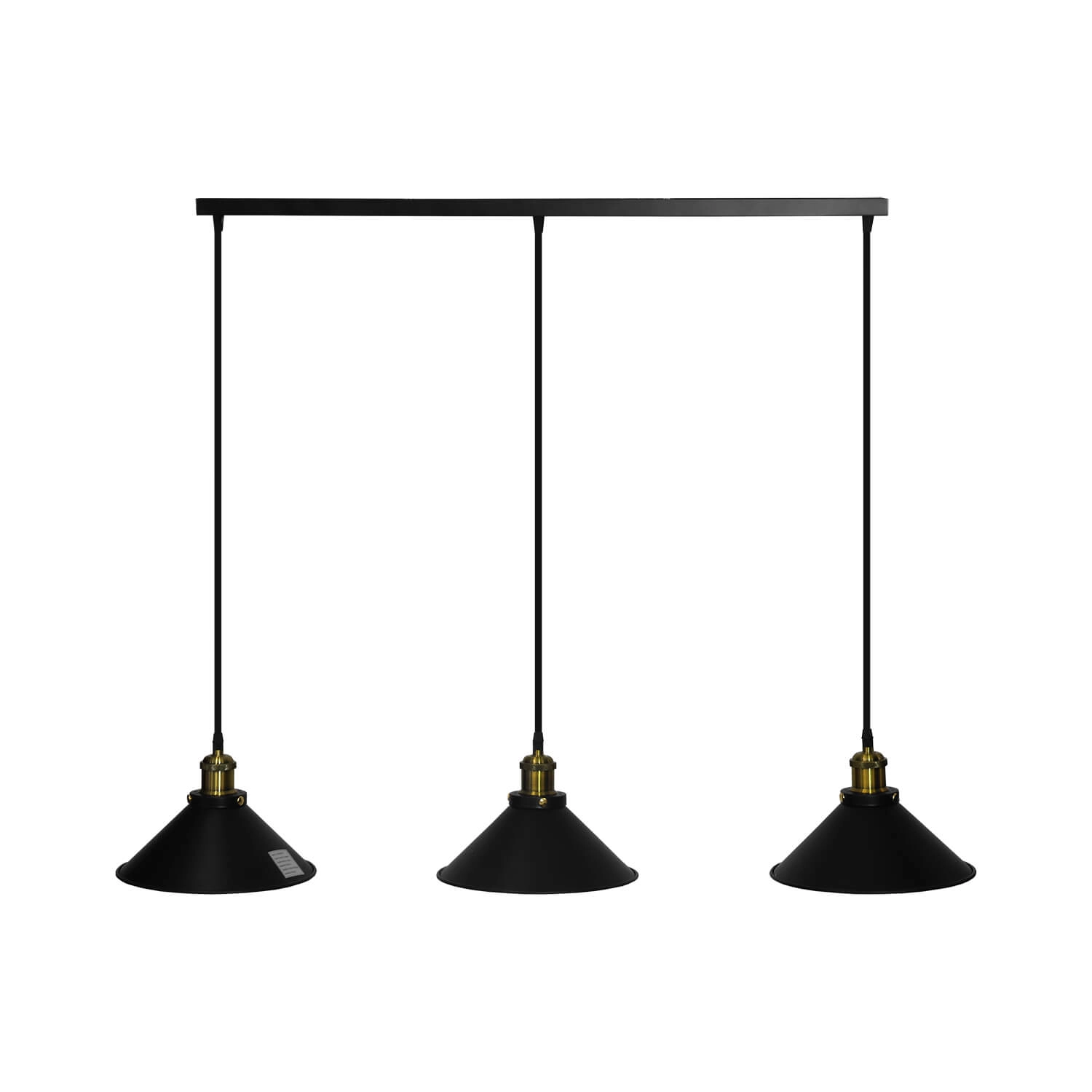 SET 3 LÁMPARAS COLGANTES LED STUDIO NEGRAS (SIN AMPOLLETAS E27) NEGRO