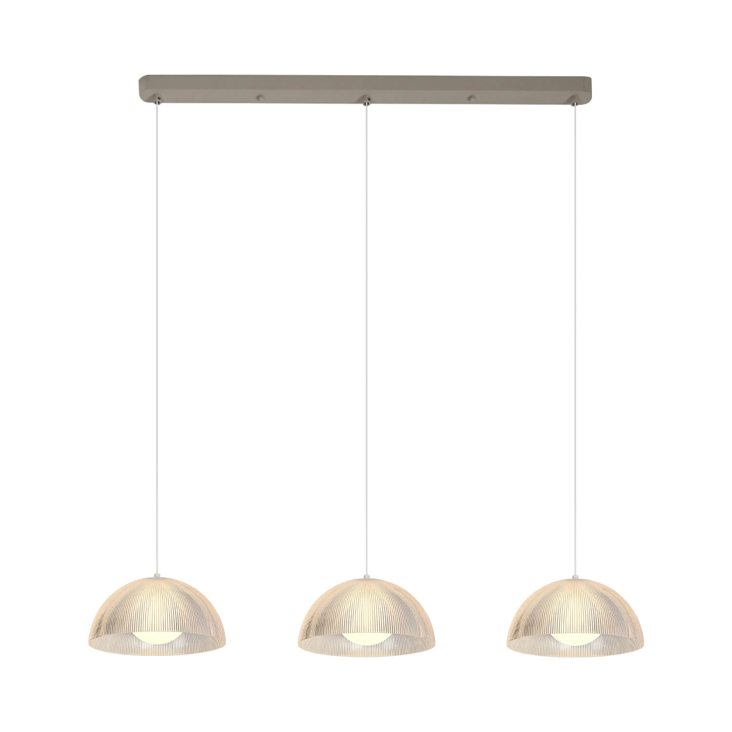 LÁMPARA COLGANTE LED STUDIO VALENTINA TRIPLE 24W LUZ CÁLIDA (3000K) TRANSPARENTE
