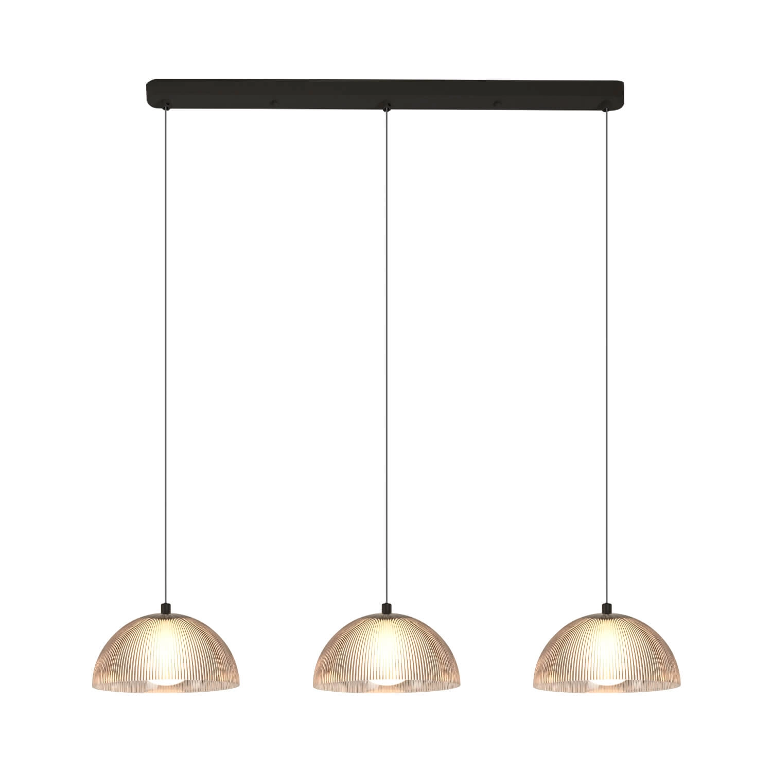 LÁMPARA COLGANTE LED STUDIO VALENTINA TRIPLE 24W LUZ CÁLIDA (3000K) GRIS AHUMADO
