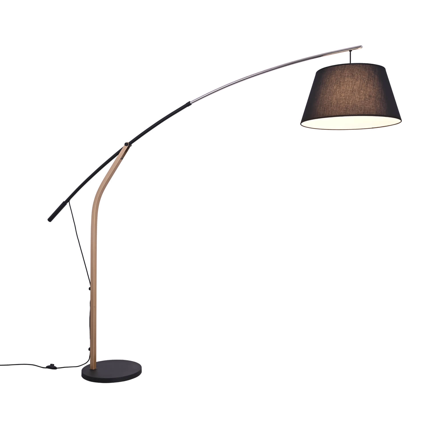 LÁMPARA DE PIE LED STUDIO TOR DORADA 10.5W LUZ CÁLIDA (3000K) NEGRA DORADA