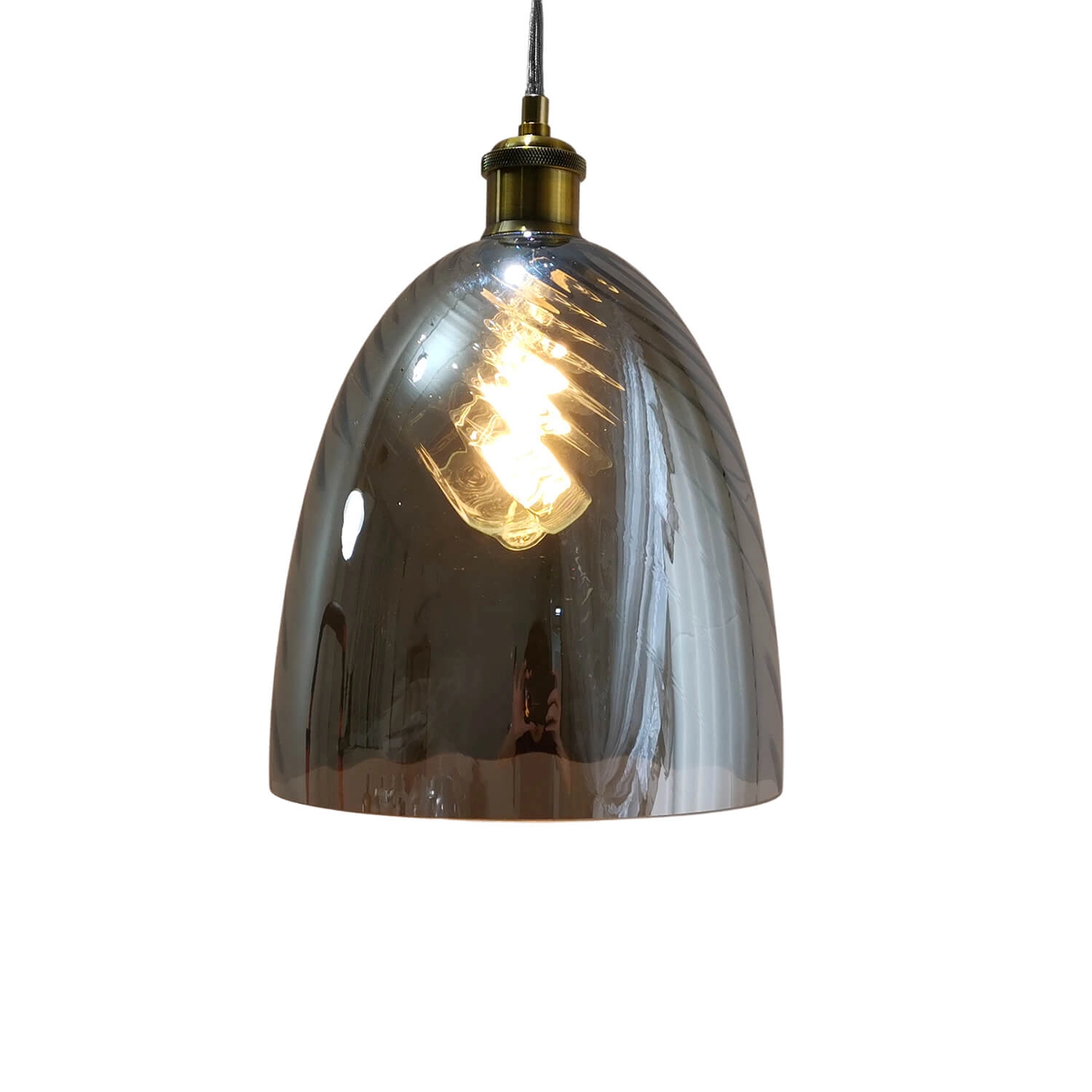 LÁMPARA COLGANTE LED STUDIO SERENA COPA (SIN AMPOLLETA E27) GRIS HUMO