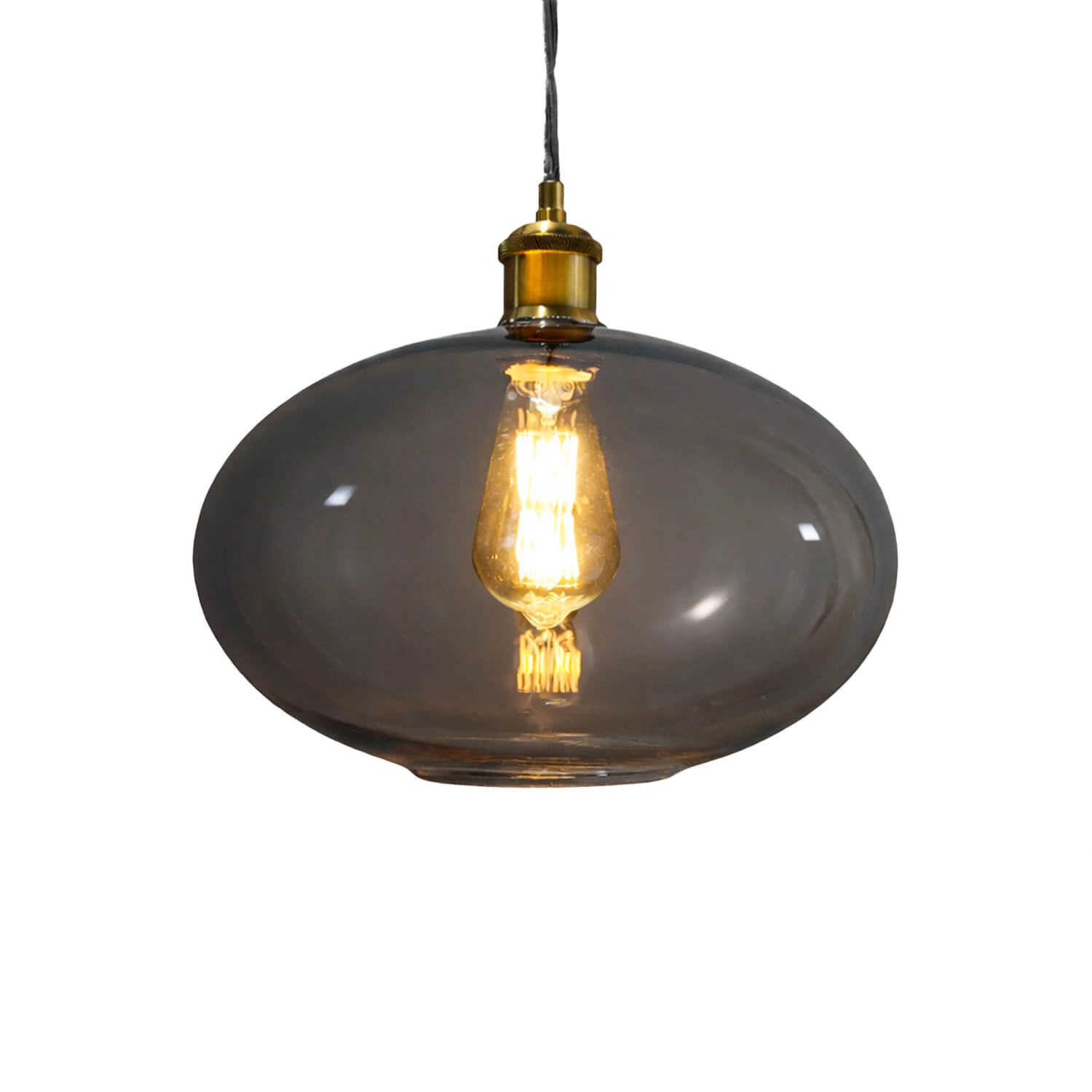 LÁMPARA COLGANTE LED STUDIO ORBE LISO (SIN AMPOLLETA E27) GRIS HUMO