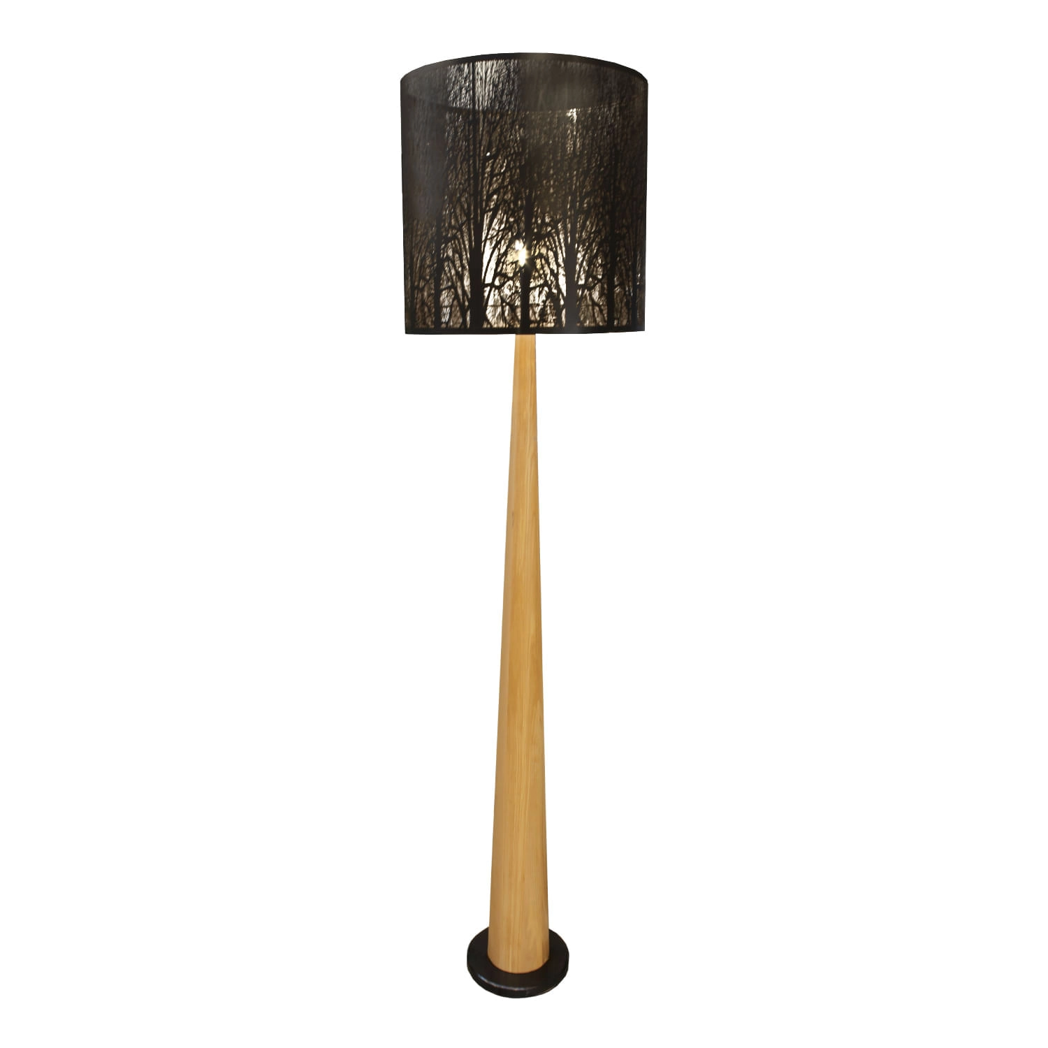 LÁMPARA DE PIE LED STUDIO ZAZ (SIN AMPOLLETA E27) NEGRO MADERA