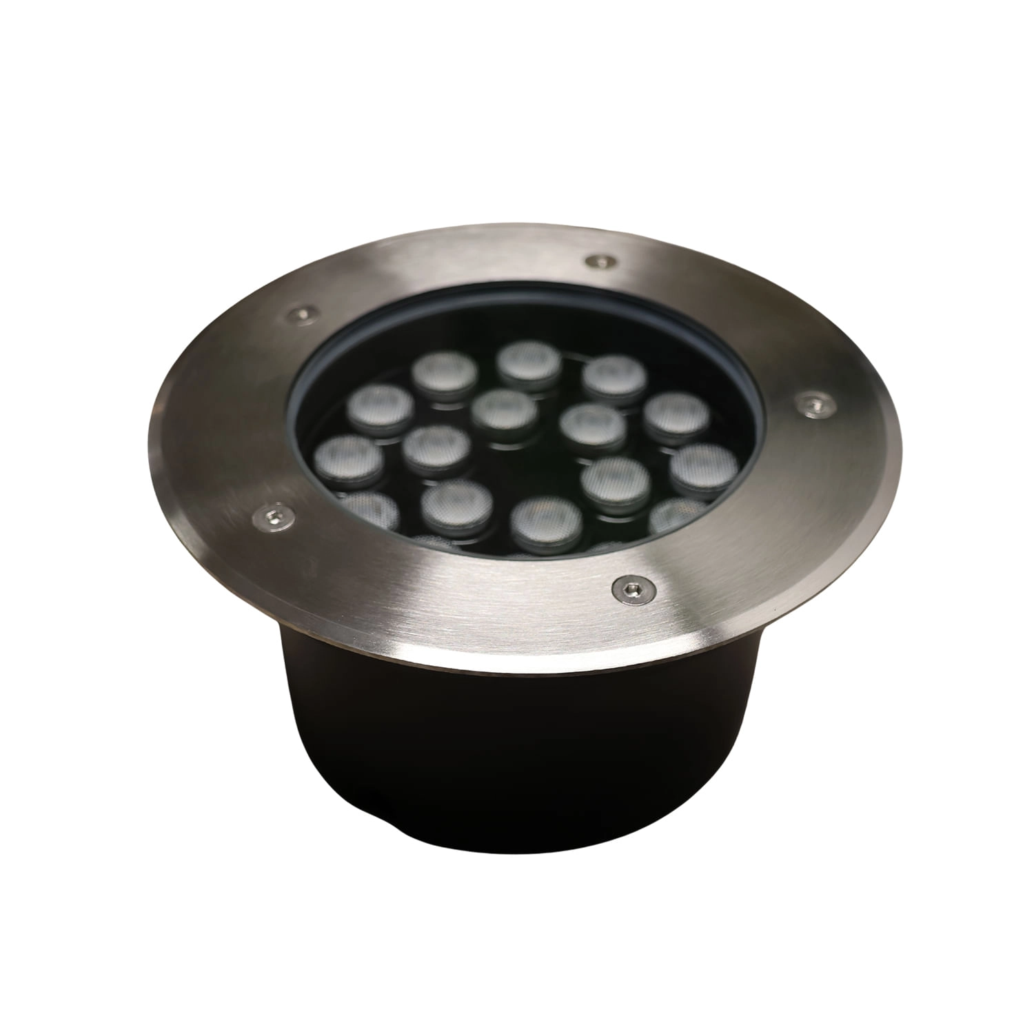 EMBUTIDO DE PISO LED STUDIO REDONDO COB 18W LUZ CÁLIDA (3000K) IP67 ALUMINIO