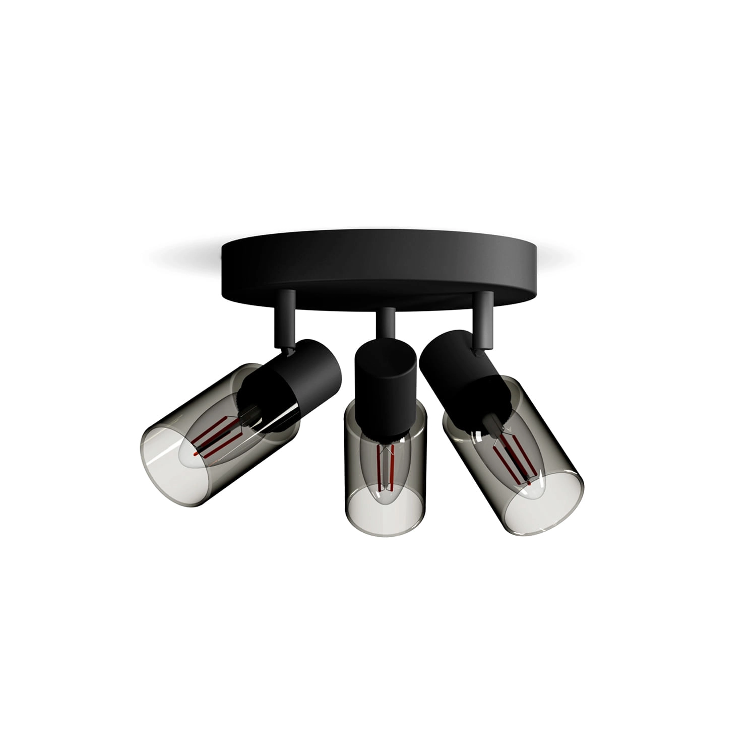 APLIQUÉ CIELO / MURO PHILIPS PALMS CIRCULAR TRIPLE (SIN AMPOLLETAS E14) NEGRO (929004105401)