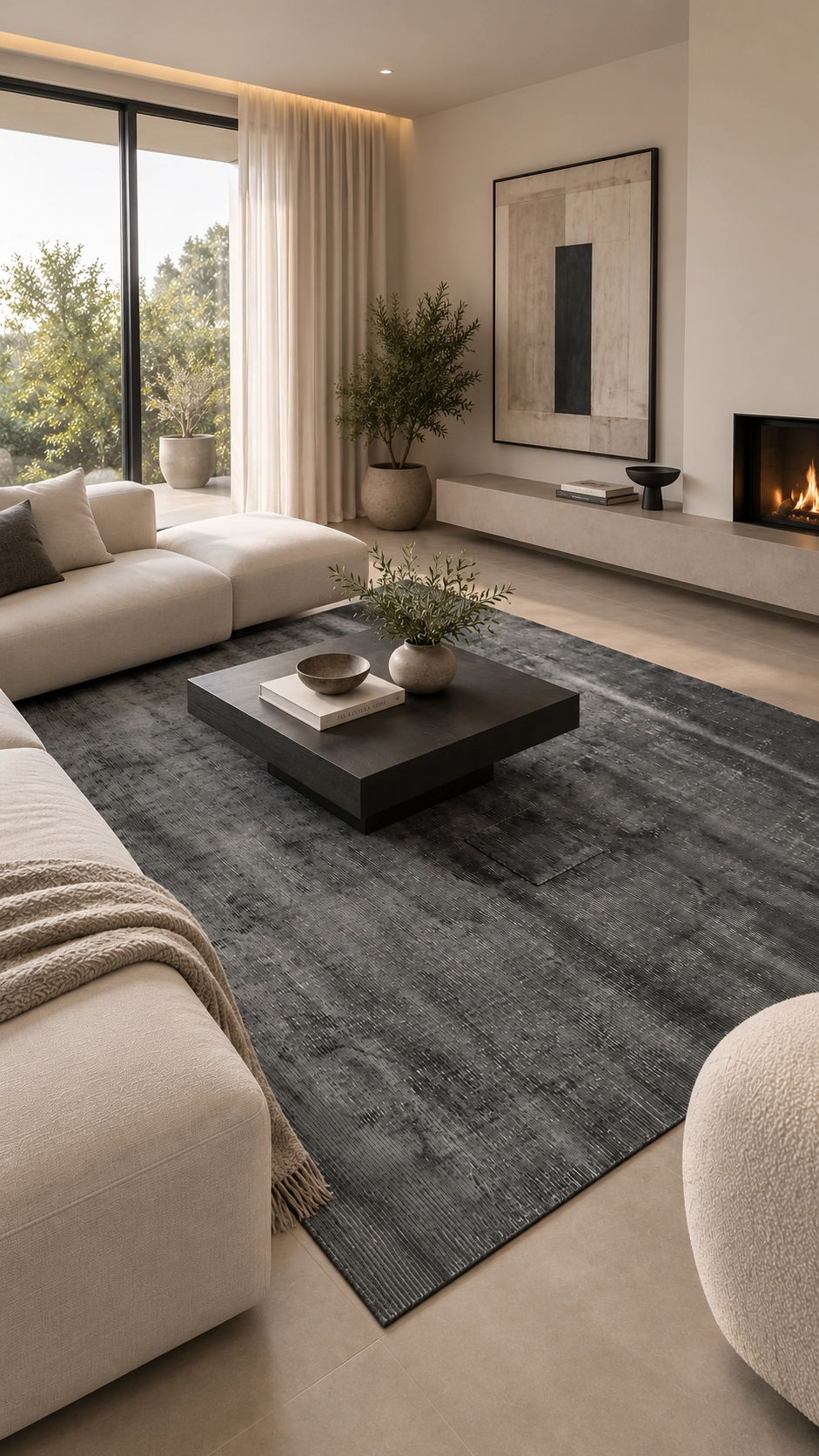 PREVENTA Alfombra Basanti Black Ivory - 250X350
